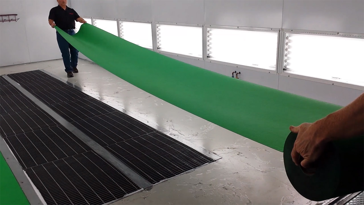 Protect your paint booth floor and reduce paint defects with Like90 Paint Booth Mat.